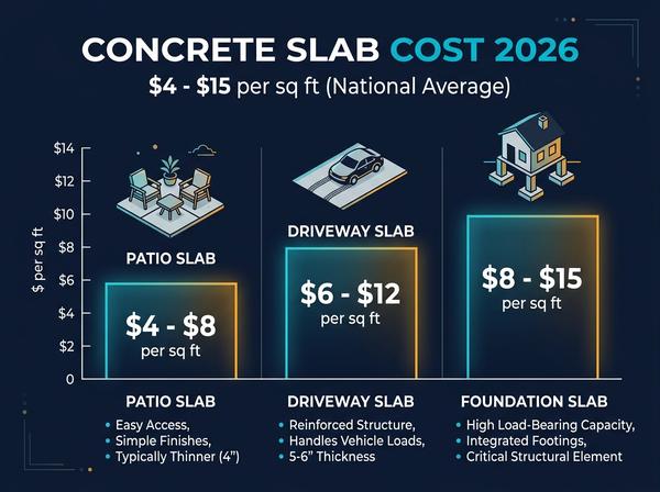 Concrete slab cost guide 2026